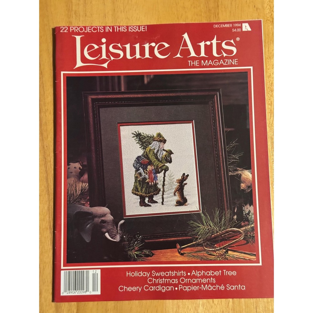 Leisure Arts Magazine Dec 1994 Santa's Journey Alphabet Tree Thread Ornaments
